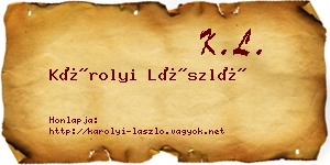 Károlyi László névjegykártya